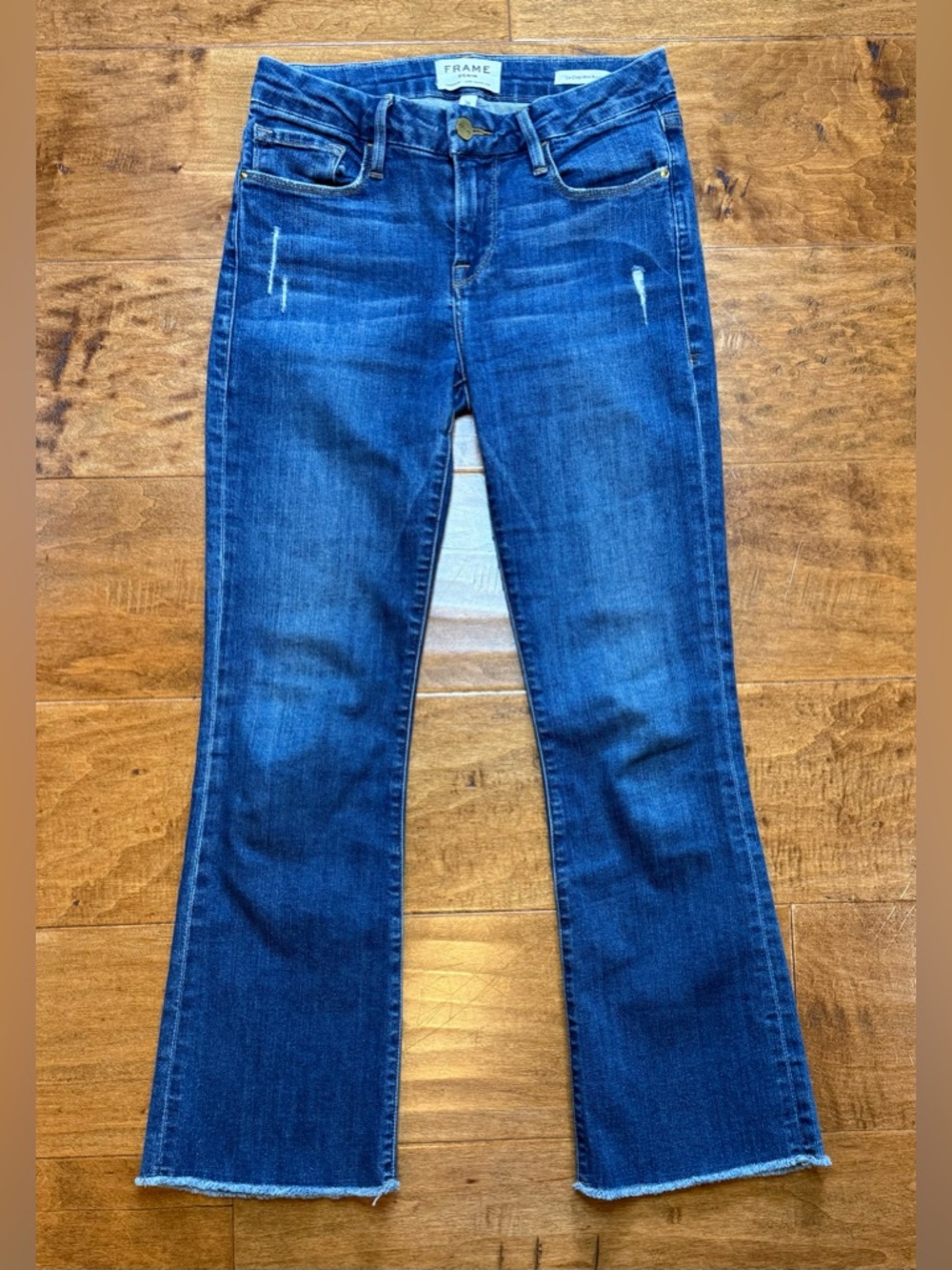 FRAME Le Crop Mini Boot Raw Hem Cropped Flare Jeans Size 26